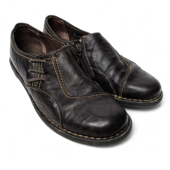 Clarks Bendables Slip On Loafers Women's Crinkle Leather Boho Lace Accents 6.5 - Picture 1 of 9